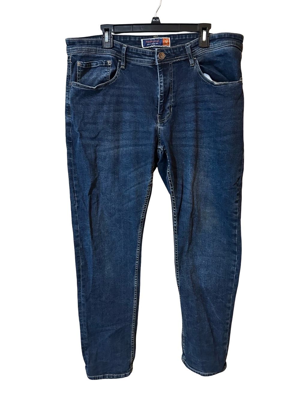 Weatherproof Vintage Slim Fit Straight Dark Blue Jeans Cotton Blend Comfortable